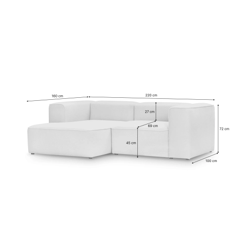 Modulares Ecksofa 220x160 cm Luss hellbeige boucle| MONONI.PL