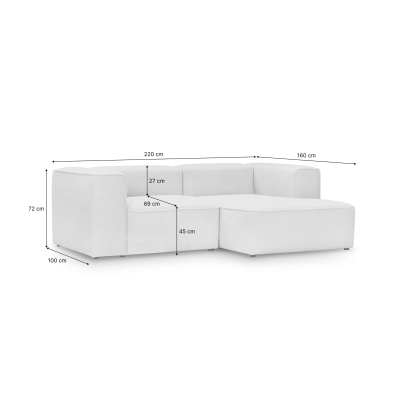 Modulares 2-Sitzer Schlafsofa 220x160 cm Luss coffee boucle