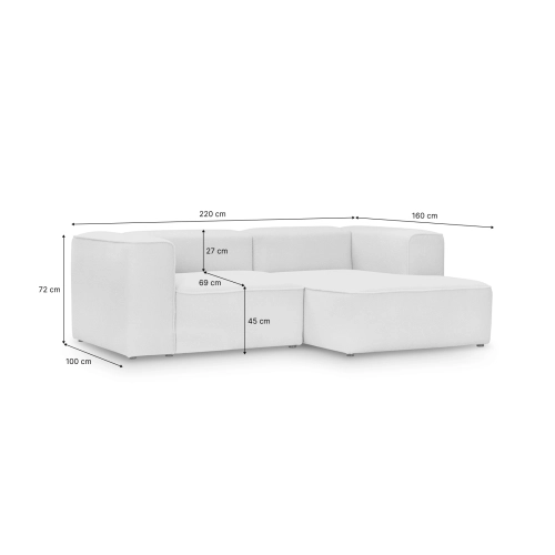Modulares 2-Sitzer Schlafsofa 220x160 cm Luss rust boucle| MONONI.PL