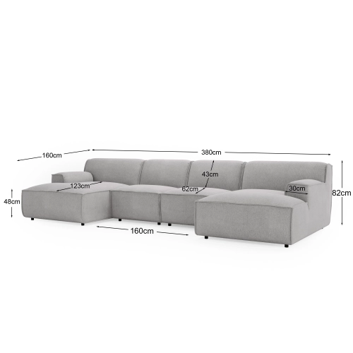 Narożnik modułowy Look 380x160 cm