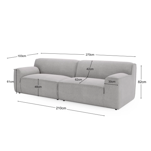 Modulares Sofa Look 270x103 cm