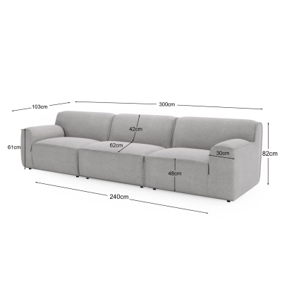 Modulares Sofa Look 300x103 cm