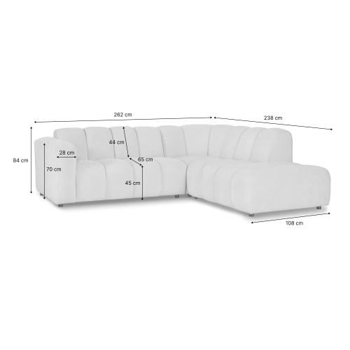 Modularer Eckschrank Bliss 262x238 cm Eckschrank rechts