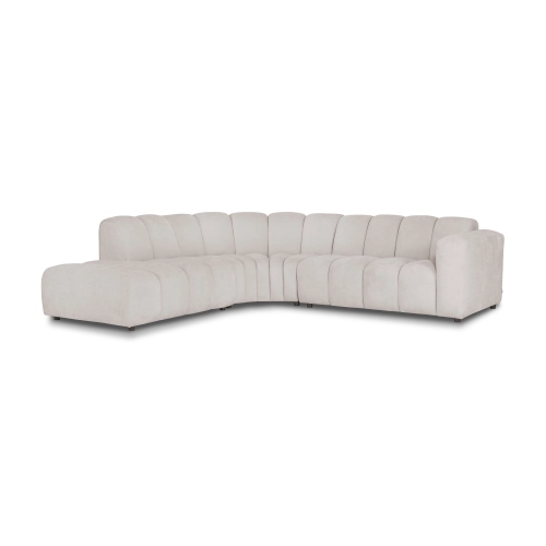 Modulares 5-Sitzer Schlafsofa 302x278 cm Bliss beige Chenille
