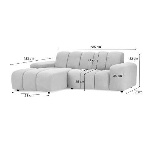 Modulares Ecksofa 227x198 cm Bliss rust boucle | MONONI.PL