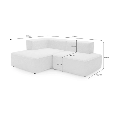 Modularer offener Eckschrank Luss 220x160 links