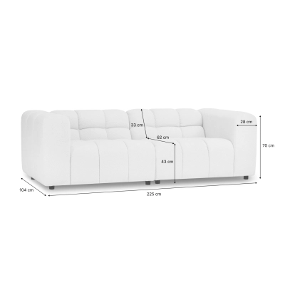 Sofa modułowa Amaris 225x104 cm jasny beż boucle | MONONI.PL