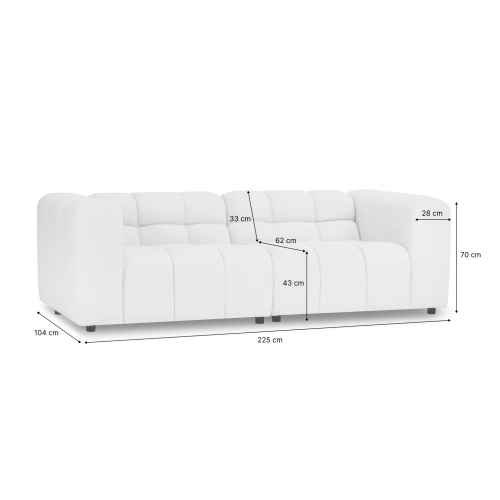 Amaris modulares Sofa 225x104 cm hellbeige boucle | MONONI.PL