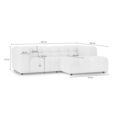Modulares Ecksofa Amaris 233x165 cm beige boucle | MONONI.PL