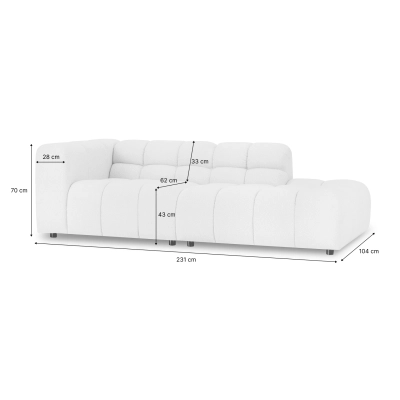 Amaris modulares Sofa 231x104 cm hellbeige boucle | MONONI.PL