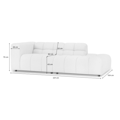 Sofa modułowa Amaris 231x104 cm jasny beż boucle | MONONI.PL