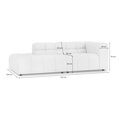 Sofa modułowa Amaris 231x104 cm jasny beż boucle | MONONI.PL