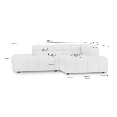Modulares offenes Ecksofa Amaris 233x165 cm beige boucle | MONONI.PL