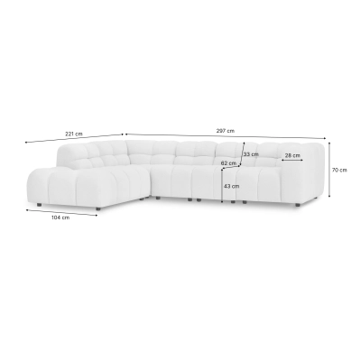 Modulares Ecksofa Amaris 297x221 cm beige boucle | MONONI.PL