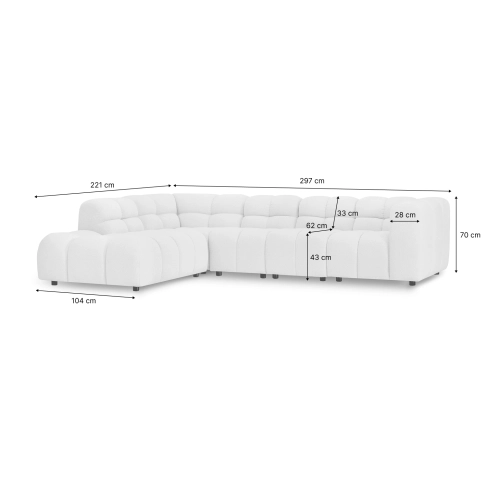 Modulares Ecksofa Amaris 297x221 cm beige boucle | MONONI.PL