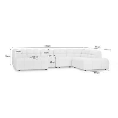Narożnik modułowy Amaris 328x221 cm beżowy boucle | MONONI.PL
