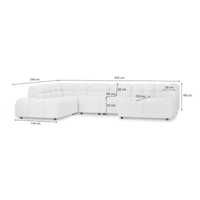 Narożnik modułowy Amaris 328x221 cm beżowy boucle | MONONI.PL