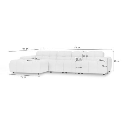 Modularer Eckschrank Amaris 310x165 cm Eckschrank links | MONONI.PL