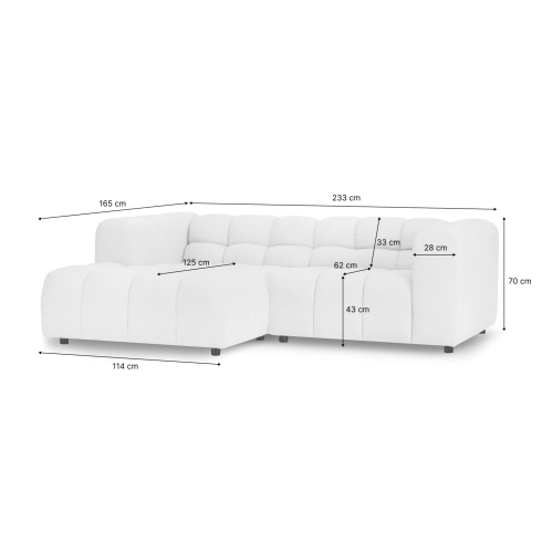 Modulares Ecksofa Amaris 233x165 cm linke Seite | MONONI.PL