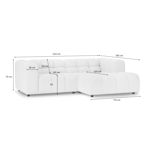 Modulares Ecksofa Amaris 233x165 cm rechtsseitig | MONONI.PL