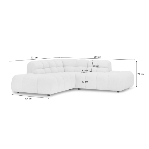 Modulares Ecksofa Amaris 221x221 cm | MONONI.PL