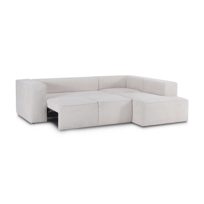 Narożnik z funkcją spania Luss 276x210 cm beżowy boucle I MONONI.PL