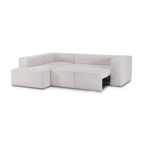 Narożnik z funkcją spania Luss 276x210 cm beżowy boucle I MONONI.PL