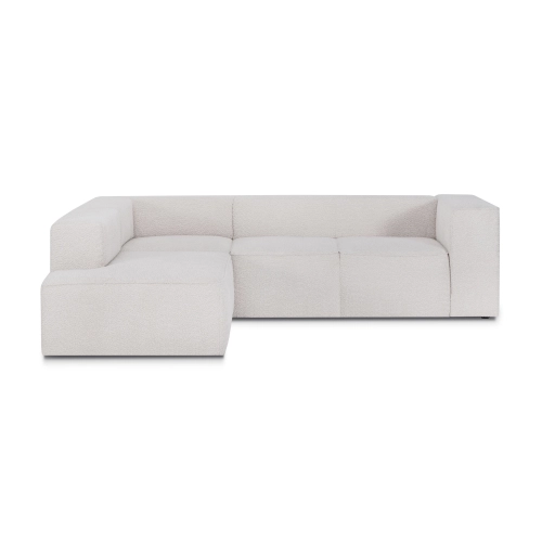 Narożnik z funkcją spania Luss 276x210 cm beżowy boucle I MONONI.PL