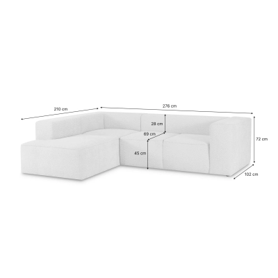 Narożnik z funkcją spania Luss 276x210 cm lewostronny | MONONI.PL
