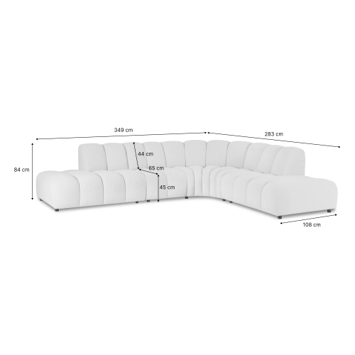 Bliss modulares Ecksofa 349x283 cm grau beige boucle | MONONI.PL