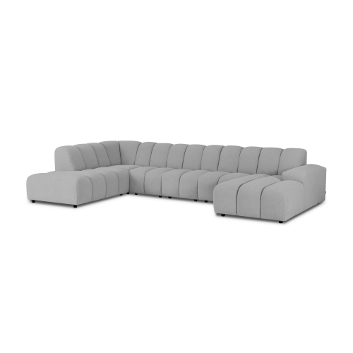Modulares Ecksofa Bliss 406x244 cm hellgrau boucle | MONONI.PL