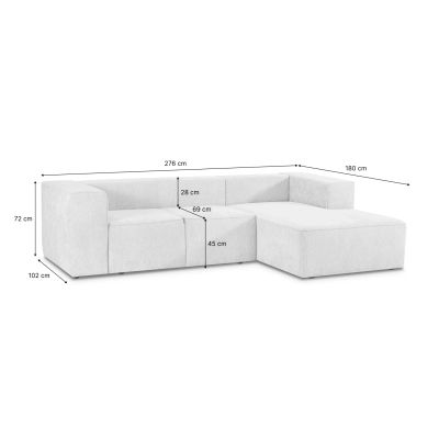 Narożnik z funkcją spania Luss 276x180 cm prawostronny | MONONI.PL