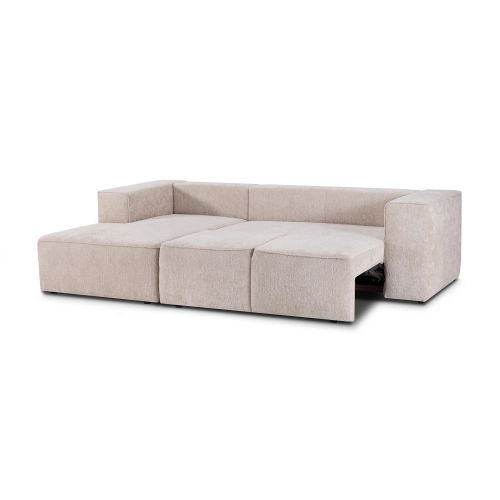 Ecksofa mit Schlaffunktion Luss 276x180 cm beige Chenille I MONONI.PL