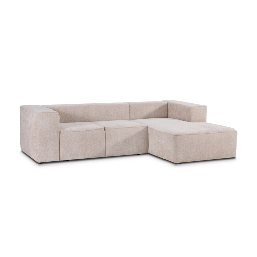 Ecksofa mit Schlaffunktion Luss 276x180 cm beige Chenille I MONONI.PL