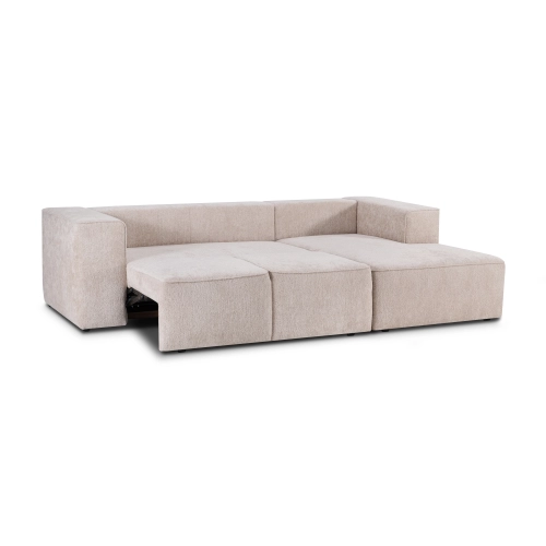 Narożnik z funkcją spania Luss 276x180 cm beżowy szenil I MONONI.PL