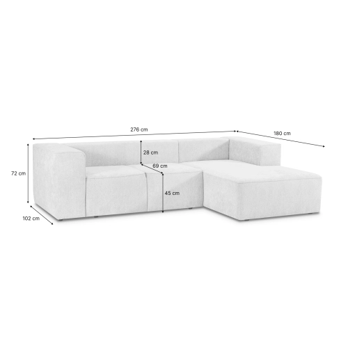 Ecksofa mit Schlaffunktion Luss 276x180 cm beige Chenille I MONONI.PL