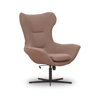 Kello Hochlehner Sessel orange und schwarz Chenille | MONONI