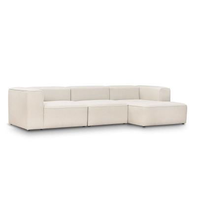 Cremefarbenes modulares Ecksofa 320x160 cm Luss boucle |MONI.PL