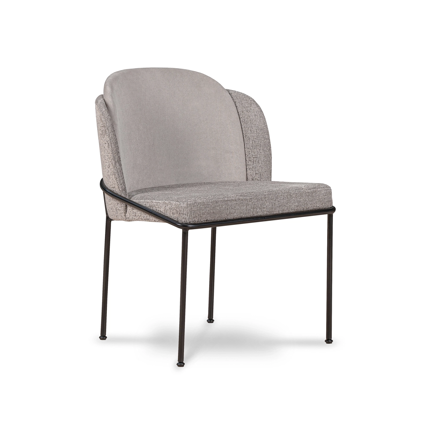 Suita krzesło tapicerowane z obiciem dwukolorowym na czarnych nogach, tkanina szenil
