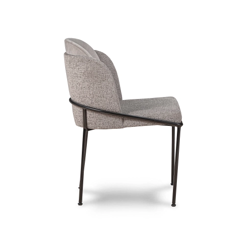 Suita krzesło tapicerowane z obiciem dwukolorowym na czarnych nogach, tkanina szenil