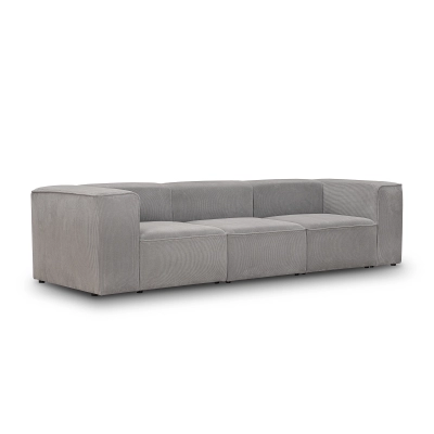 Großes modulares 3-Sitzer-Sofa 300x100 cm Luss hellgrau I MONONI.PL