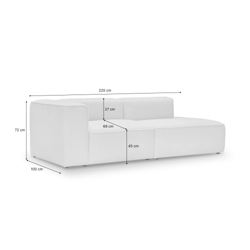 Sofa modułowa 220x100 cm Luss jasnoniebieski szenil l MONONI.PL