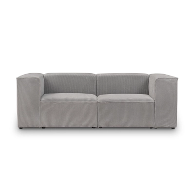 Modulares 2-Sitzer-Sofa 220x100 cm Luss hellgrauer Kord I MONONI.PL