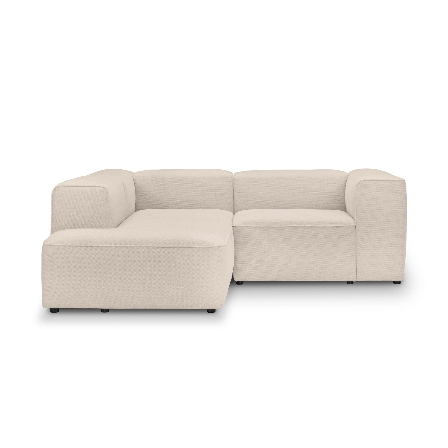 Bequemes kleines Ecksofa 220x210 cm Luss beige Chenille I MONONI.PL
