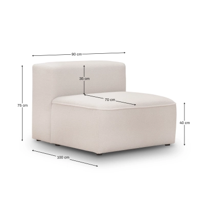 Mittelmodul 90x100 cm Luss hellbeige boucle I MONONI.PL