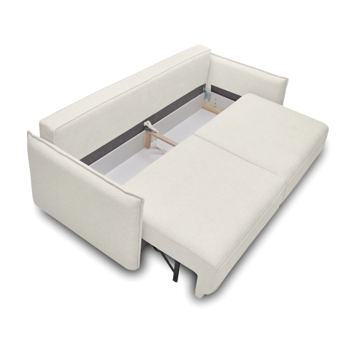 Sofa rozkładana 227x110 cm Lorena jasnobeżowy dzianina | MONONI.PL
