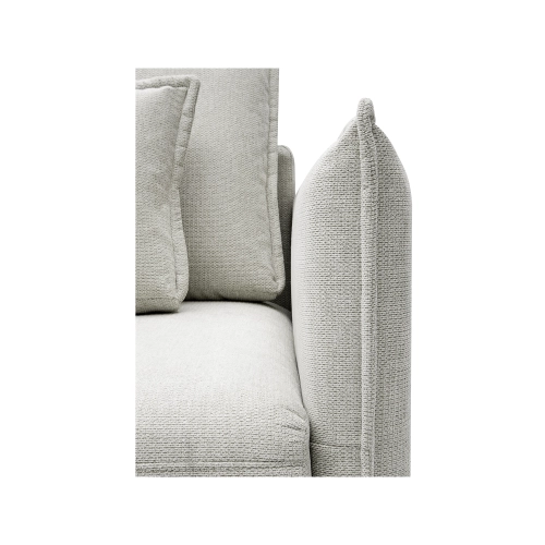 Bequemes 3-Sitzer-Sofa Lorena mit Funktion, hellgrauer Chenille MONONI