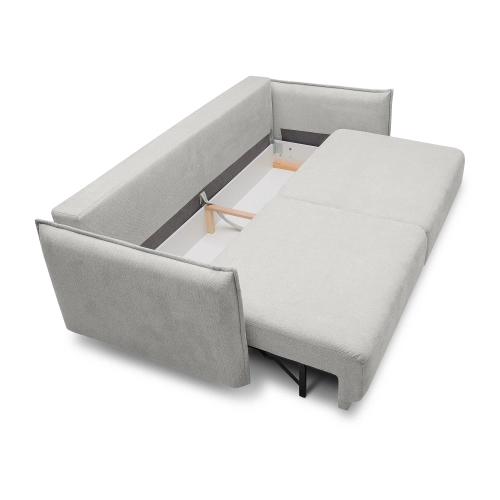 Wygodna sofa Lorena 3 osobowa z funkcją , szenil jasnoszary MONONI.PL