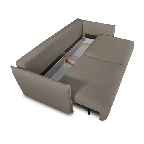 3-Sitzer-Sofa mit 3DL-Schlaffunktion Lorena, taupefarbener Velours